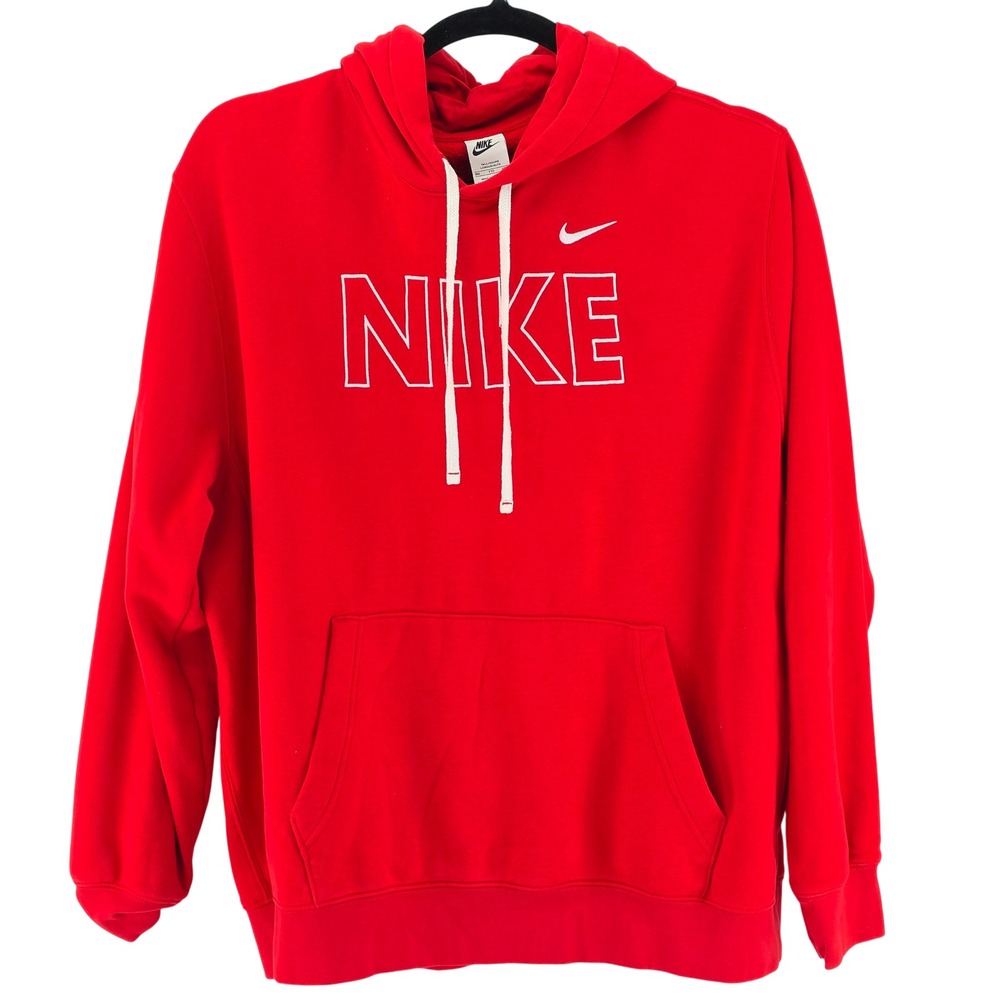 Nike Hoodie Men 2XLT Red Sportswear Club Fleece Pullover Swoosh 336328-65N